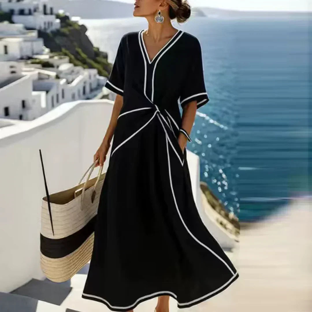 Elegant Knot-Front Resort Maxi Dress