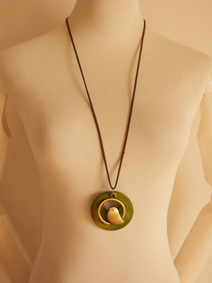 Handmade Bird Sweater Vintage Necklace