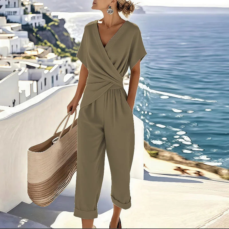 Wrap-Front Resort Style Jumpsuit