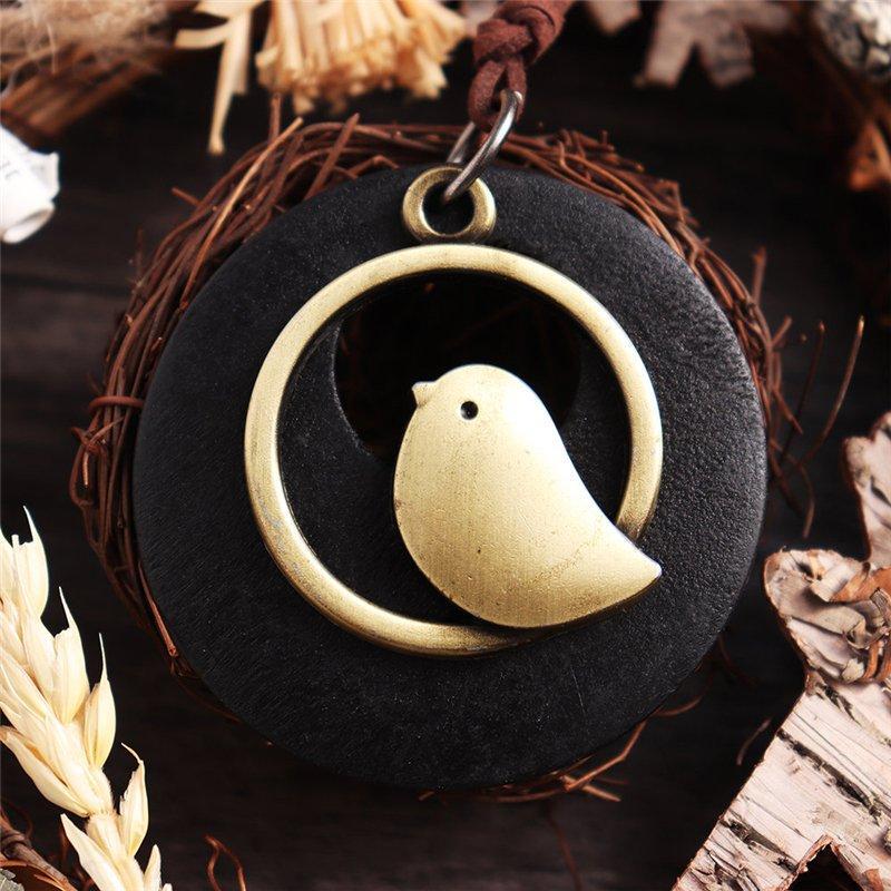 Handmade Bird Sweater Vintage Necklace