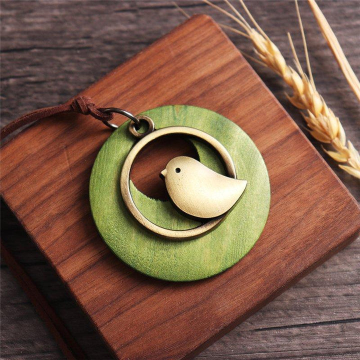 Handmade Bird Sweater Vintage Necklace