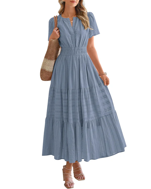 Smocked Waist Tiered Maxi Dress