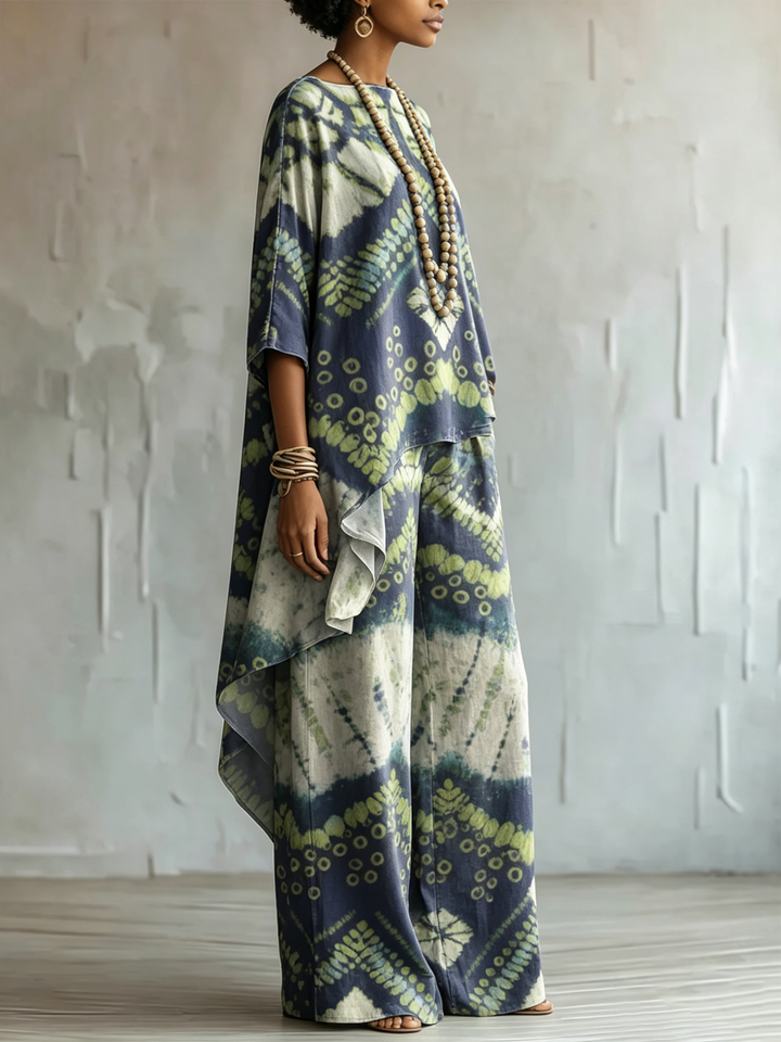Elegant &amp; Artistic Gradient Geometric Two-piece Set