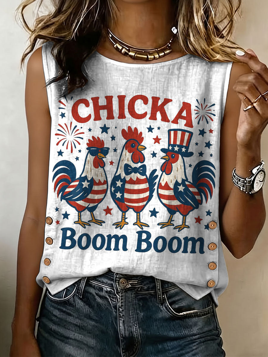Independence Day Chicka Boom Boom Decorative Pattern Women&