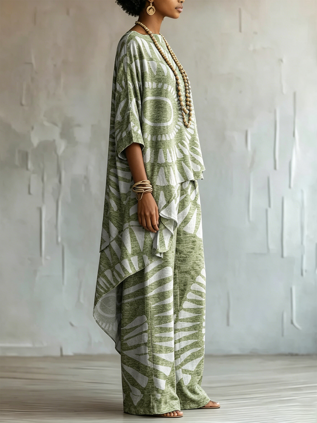 Elegant &amp; Artistic Abstract-line Two-piece Set