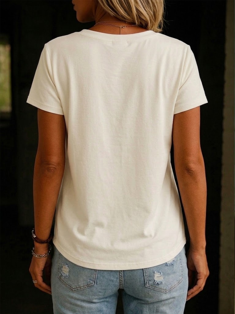 Casual &amp; Comfortable Ruffled Cotton T-shirt