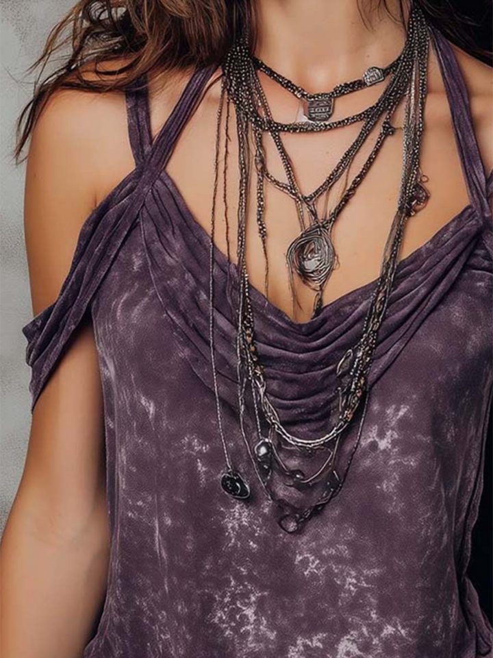 Sexy Boho Tie-dye Off-shoulder Cotton Shirt Top