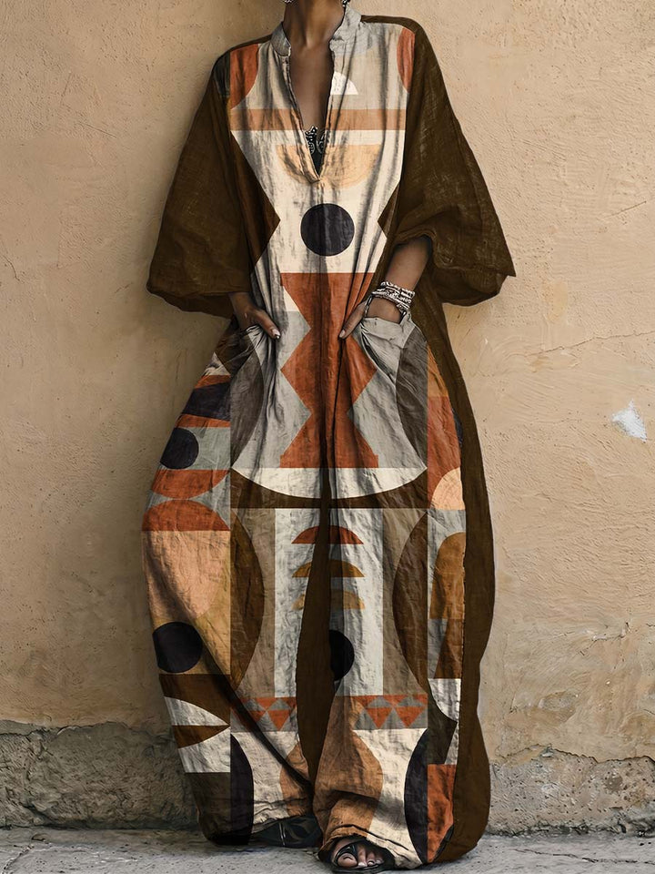 Exotic, Colorful Geometric Totem Decorative Pattern Women&