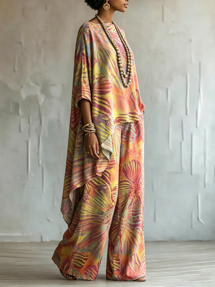 Elegant &amp; Artistic Floral Line-art Two-piece Set