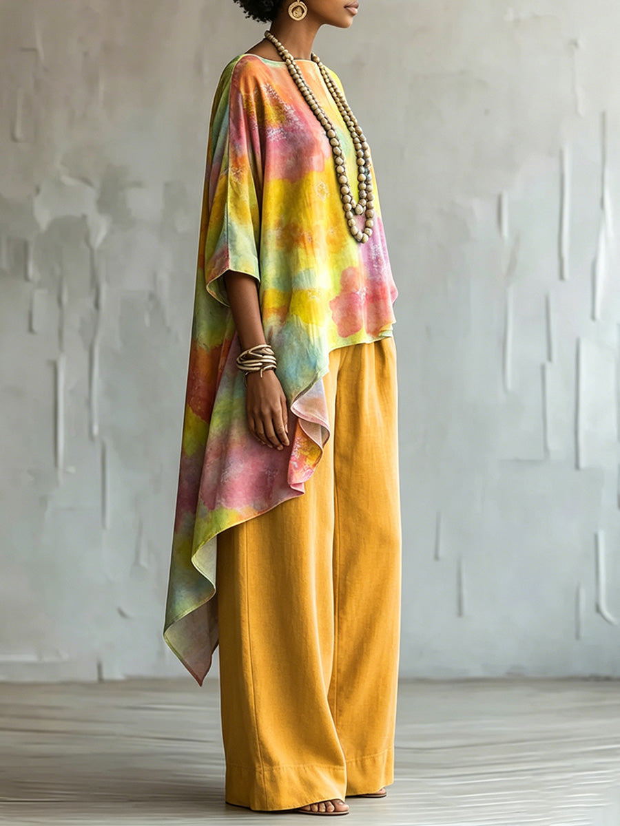 Elegant &amp; Artistic Color-block Floral Two-piece Set