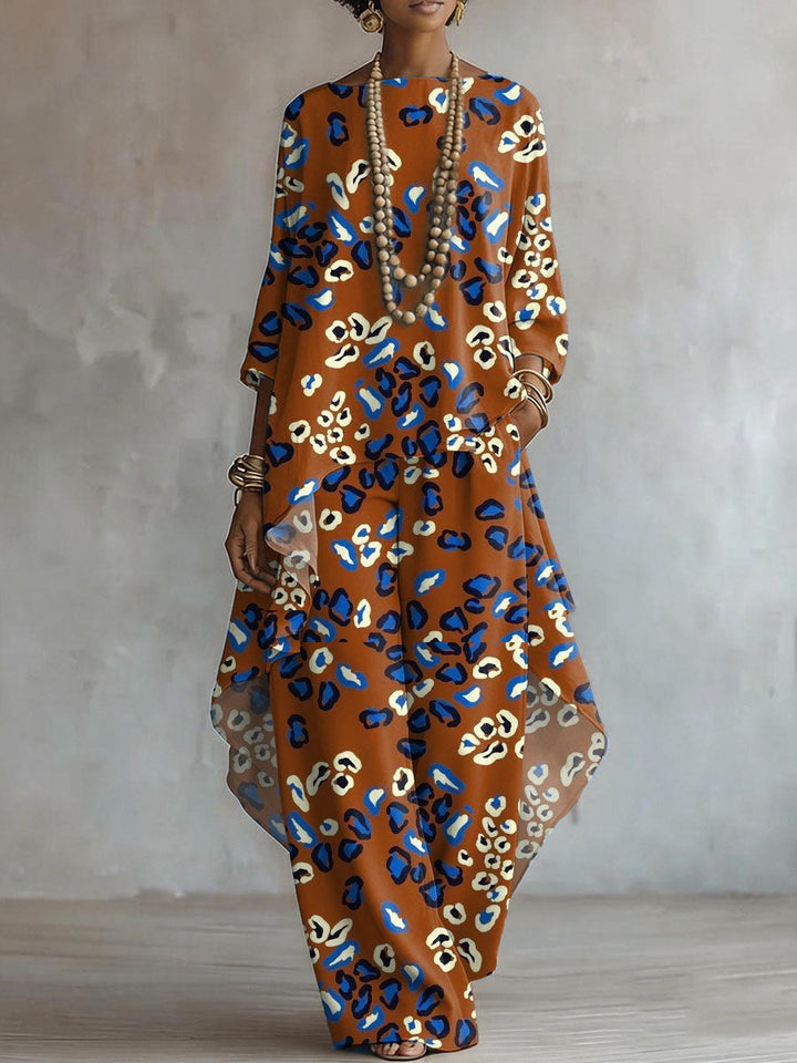 Elegant Leopard Print Two-piece Set