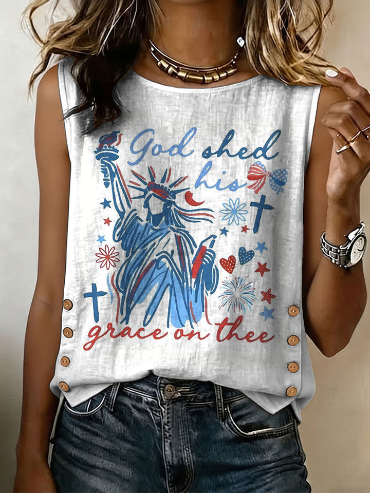 Independence Day God Bless America Decorative Pattern Women&
