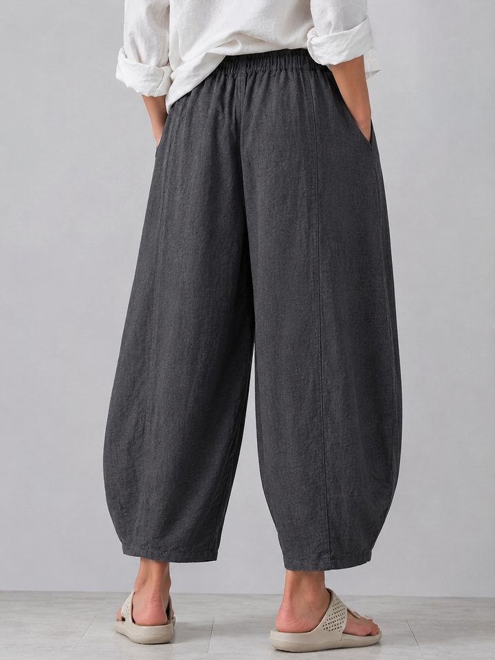Loose-fit Cotton-linen Casual Harem Pants